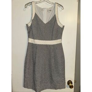 Robbie Bee Black white gingham Dress lace overlay strapless Size 12